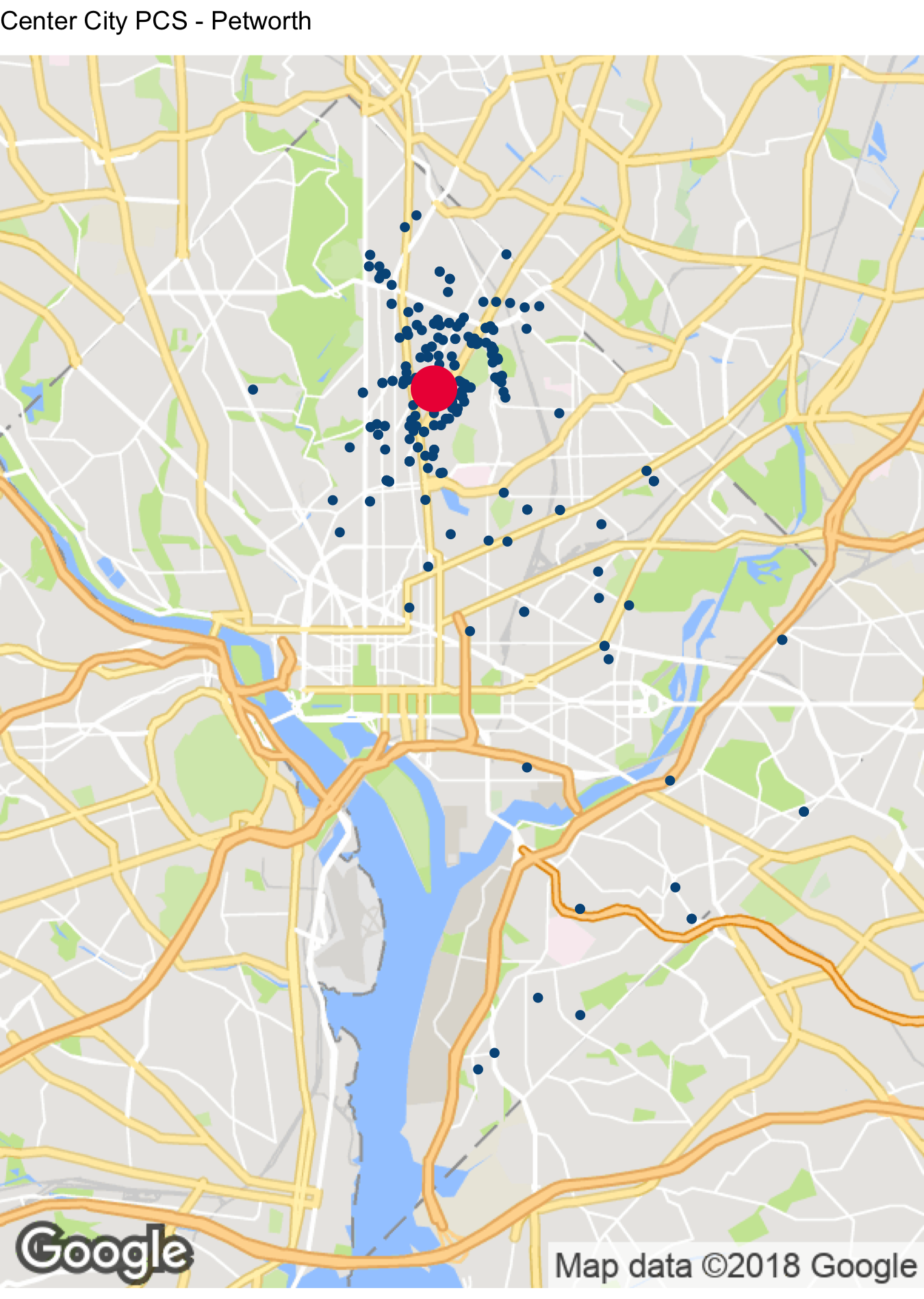 Center City PCS Petworth Student Location Map DC PCSB